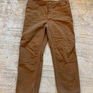 Carhartt Double Knee Brown Duck Work Pants Mens 40x30 Measured Utility